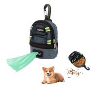 MultiValue Dog Treat Pouch with Hook, Multi-Storage Dog Training Treat Pouch with Hook and Built-in Poop Bag Dispenser Portable Treat Bag for Puppy Walking Travel (Gray)