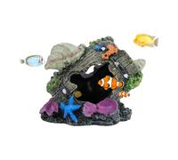 MultiValue Fish Tank Cave Decor, Resin Shell Bucket Aquarium Cave Decor Fish Tank Decorations Small Fish Hideout for Aquarium Betta Hiding Playing Breeding (A)
