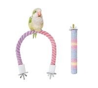MultiValue Parrot Rope Perch, Rope Perches for Bird Cages with Small Stand Pole, Flexible Fade Color Perch Rope Swing for Paw Grinding Standing Climbing (Small)