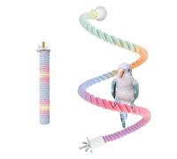 MultiValue Parrot Rope Perch, Rope Perches for Bird Cages with Small Stand Pole, Flexible Fade Color Perch Rope Swing for Paw Grinding Standing Climbing (Large)