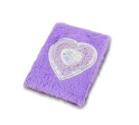 MultiValue Plush Journal, Colorful Heart Hardcover Notebook for Women Girls, Portable Small Pocket Plush Cute Hardback for Writers, Students (Purple)