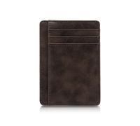MultiValue RFID Slim Wallet for Men, Thin Card Holder with ID Window, Minimalist PU Leather Front Pocket Wallets for Storing Cards Checks Cash, Coffee, Retro