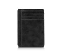 MultiValue RFID Slim Wallet for Men, Thin Card Holder with ID Window, Minimalist PU Leather Front Pocket Wallets for Storing Cards Checks Cash, Black