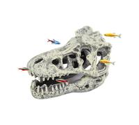 MultiValue Skull Aquarium Hides Decor, Resin Dinosaur Crocodile Fish Hideout for Little Shrimp Betta Goldfish and Reptiles (A)