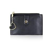 MultiValue Small Wallet for Women, Soft PU Leather Purse Women with 6 Card Holder and Zip Coin Purse Cute Heart Purse for Dating Travel Shopping, black, 5.31 x 3.54 x 0.59 Zoll, large / 1