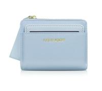 MultiValue Small Wallet For Women, Texture PU Leather Card Holder for Women Compact Womens Bifold Wallet 7 Slot Credit Card Holder with ID Window Zipper Coin Pocket, Blue, Retro