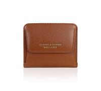 MultiValue Small Wallets for Women, Bifold Small Ladies Purse with ID Window PU Leather Credit Card Holder with Coin Pocket for Storing Card Coin Cash (Brown)