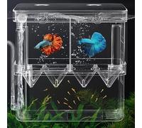 MultiValue Suspended Fish Breeding Box, Double Feeding Hole Aquarium Breeder Box with Suction Cups Multi-Functional Fish Isolation Box Hatchery Incubator for Shrimp Clown Fish Betta (M)