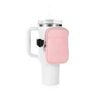 MultiValue Water Bottle Pouch for Stanley, Adjustable Belt Water Bottle Bag Leisure Portable Gym Bottle Pouch for Stanley Accessories Water Bottle Zipper Pouch for Keys, Cards, Phone (Pink)