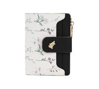 MultiValue Women's Purse, Cute Flower Small Purse with Press Stud Zip, PU Leather Card Holder for Daily Shopping, Travel, black, 4.92 x 3.74 x 0.78 Zoll, Modern