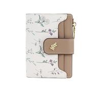 MultiValue Women's Purse, Cute Flower Small Purse with Press Stud Zip, PU Leather Card Holder for Daily Shopping, Travel, khaki, 4.92 x 3.74 x 0.78 Zoll, Modern