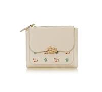 MultiValue Women's Small Purse Cute Flowers Purse Women's Foldable His Purse Small Compact Wallet for Women with ID Window, White, 4.53 x 3.54 x 0.98 Zoll, Modern