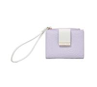 MultiValue Womens Wallet, Slim Small Wallet Embossed Flower Wristlet Wallets for Women Bifold PU Leather Credit Card Holder with ID Window Zipper Coin Purse, Purple, Retro