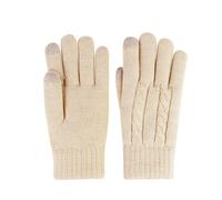MultiValue Women's Winter Gloves, Elastic Thermal 3-Finger Men Touchscreen Gloves Knit Lining Warm Glove for Driving Walking and Commuting (White, M)
