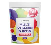 Multivitamin and Iron Tablets 360 Pouch | Vegan Supplement for Man and Woman | Made in th UK | MultiZest