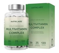 Multivitamin Complex with 25 Vitamins and Minerals + Ashwagandha and Rhodiola Rosea - Multivitamin Tablets for Women and Men - with Vitamin C & Vitamin D - Multivitamins and Minerals - 120 Capsules