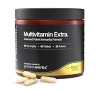 Multivitamin Extra - Gold Innovation, 26 Active Ingredients, 1-a-Day Tablet, Immunity, Energy Boost, Beauty, Cognitive Performance, Bone Health, Vegan, 60 Tablets | Protein Works