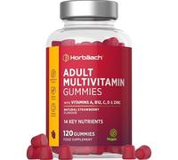 Multivitamin Gummies for Adults | 120 Count | Strawberry Flavoured | 14 Key A-Z Nutrients | with Vitamin A, B12, C, D, and Zinc | Vegan | by Horbaach