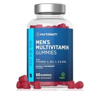 Multivitamin Gummies for Men | 14 Key Nutrients with Vitamin A, B12, C, D and Zinc | Suitable for Vegans and Vegetarians | Natural Strawberry Flavour | 60 Count | by Horbaach