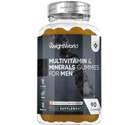 Multivitamin Gummies for Men | 90 Vegan Gummies | with Added Herbal Extracts Like Maca, Panax Ginseng | 8 Multivitamins and 4 Minerals | Mixed Peach & Orange Flavour | Gluten-Free & Non-GMO