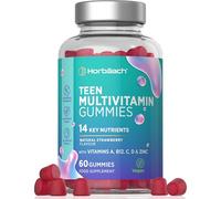 Multivitamin Gummies for Teenagers | 60 Count | A- Z Multivitamin Complex with Vitamin A, B12, C, D, and Zinc | Berry Flavour for Teens | Vegetarian and Vegan Supplement | by Horbaach