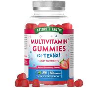 Multivitamin Gummies for Teens | 60 Vegan Gummies | with Vitamin A, C, D, B12, and Zinc | 14 Key Nutrients | Strawberry Flavour | Nature's Truth
