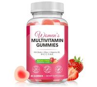 Multivitamin Gummies Women 60 Gummies - Essential Vitamins & Minerals, Sugar-Free Formula, Vegan Friendly, Strawberry