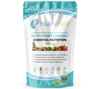 Multivitamin & Minerals | 360 Vegan Tablets | Vitamins A, B6, B12, C, D, E, Calcium, Iron, Zinc & Folic Acid | Immune, Energy & Wellbeing Support | 360 Days | UK Made | by NutriVolv