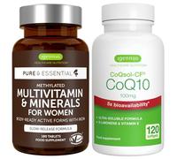 Multivitamin & Minerals for Women + High Absorption CoQ10 100mg 120 Softgels Energy Bundle, Sustained Release Advanced Multivitamin + CoQ10 with Vitamin E & D-Limonene, by Igennus