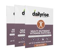 MultiVitamin Patches | 2 Months Supply - 25 Ingredients in 1 Supplement with Vitamins A, C, D3, E, K2, B-Complex & Essential Minerals 12 Hour Transdermal Patch - Dailyrise (3X Pack)