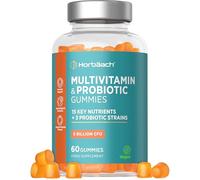 Multivitamin Probiotic Gummies for Women and Men | 60 Count | Orange Flavour | 15 Essential Nutrients with 3 Biotic Strains for Daily Support | 5 Billion CFU | Vegan Supplement | By Horbaach