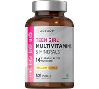 Multivitamin Tablets for Teen Girls | 120 Count | 14 Essential Nutrients with Iron, Vitamin B12, Folic Acid and Magnesium | Vegetarian | No Artificial Preservatives | by Horbaach