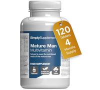 Multivitamins for Mature Men | 120 Vegetarian Tablets | 4 Months' Supply | With 20 essential nutrients & specialist ingredients | Supports normal energy, immunity and cognitive function | UK made