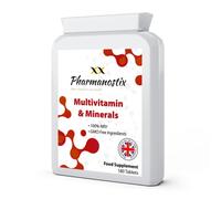MultiVitamins & Minerals Plus Iron Supplement - 180 Tablets - One A Day Tablets with 16 Essential Active Vitamins & Minerals- Suitable for Men and Women- UK Manufactured to GMP Standards