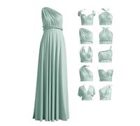 Multiway Bridesmaid Dresses, Infinity Wrap Dress, Maxi Long, Plus Size, Elegant Formal Wedding Guest Dress for Evening Prom Ball, Special Occasion B-Green