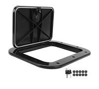 Multizenic Boat Deck Access Hatch with Lid, Marine Deck Hatch, ABS Anti Aging Impact Proof Compartment Door with 90° Opening and Security Lock for RV Yacht Trailer (Black)