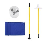 Multizenic Practice Golf Hole Pole Cup Flag Stick, Detachable 2 Section Golf Putting Green Flagstick, Nylon Flag with Fiberglass Pole and Plastic Cup, Drainage Holes Design for Indoor Outdoor (Blue)