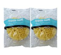 MULTY 2 count Natural Looking Sponge (highly absorbent sensitive skin), Yellow, Polyester, Puff