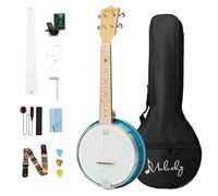 Mulucky 4 String Banjolele, Banjo Ukulele Concert Size 23 inch (Sky Blue)
