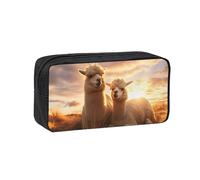 Muluhuo Alpaca Llama1 Print Large-Capacity Pen Case Stationery Organizer Pouch for Office Travel Daily Wear