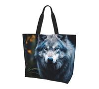 MULUHUO Blue Eyes Wolf1 Print Fashion Large Capacity Shoulder Bag Crossbody Handbag Daily Weekend Travel Work