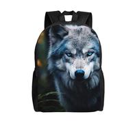 Muluhuo Blue Eyes Wolf1 Print Stylish Waterproof Backpack Travel Work Outdoor Adventures Weekend Hiking Commuting