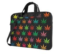 MULUHUO Colorful Cannabis Leaves Print Stylish Laptop Bag For Single Shoulder Messenger Bags Business Casual Travel Work