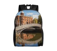 MULUHUO Dublin Ireland Ha Penny Bridge River Print Stylish Waterproof Backpack Travel Work Outdoor Adventures Weekend Hiking Commuting