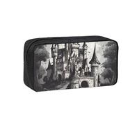Muluhuo Horrible Fairy Tale Castle01 Print Large-Capacity Pen Case Stationery Organizer Pouch for Office Travel Daily Wear