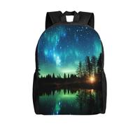 Muluhuo Northern Lights Print Stylish Waterproof Backpack Travel Work Outdoor Adventures Weekend Hiking Commuting