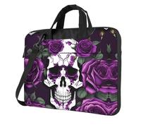 MULUHUO Purple Rose Skeleton Print Stylish Laptop Bag For Single Shoulder Messenger Bags Business Casual Travel Work