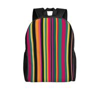 Muluhuo Rainbow Colored Striped Print Stylish Waterproof Backpack Travel Work Outdoor Adventures Weekend Hiking Commuting