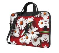 MULUHUO Red Flower And White Daisy Print Stylish Laptop Bag For Single Shoulder Messenger Bags Business Casual Travel Work