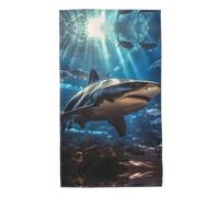 MULUHUO Shark Print Absorbent Towel For Bathroom Gym Travel Beach Swimming Pools Outdoor Adventures